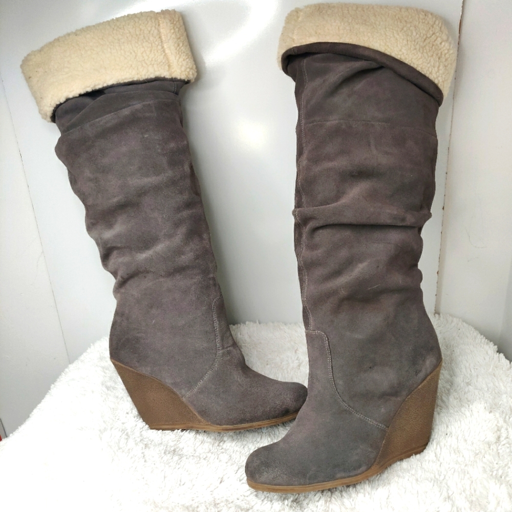 ASOS knee high suede boots sz 8